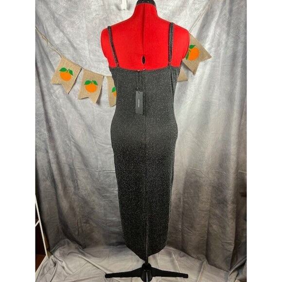 Vero Moda Women's Kanva Black/Silver Tube Calf Dress Size XL Sleeveless - Picture 3 of 7